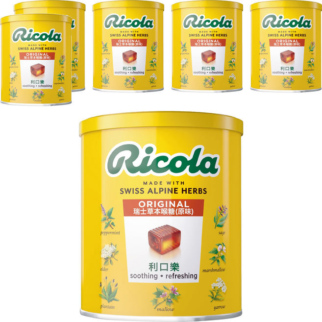 Ricola 利口樂 草本喉糖 原味, 250g, 6罐