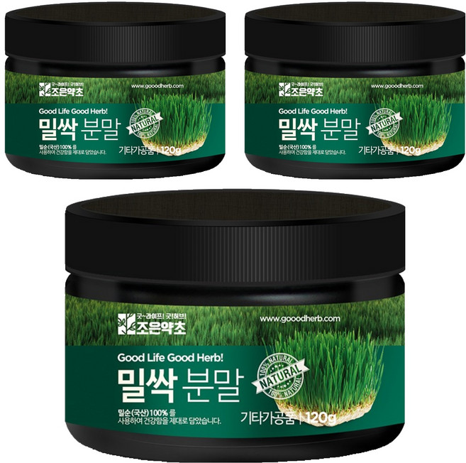 조은약초 밀싹 분말, 3개, 120g
