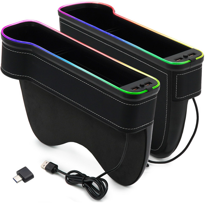 에이스피드 충전 사이드포켓 운전석+보조석 2P 세트, 블랙, 1세트