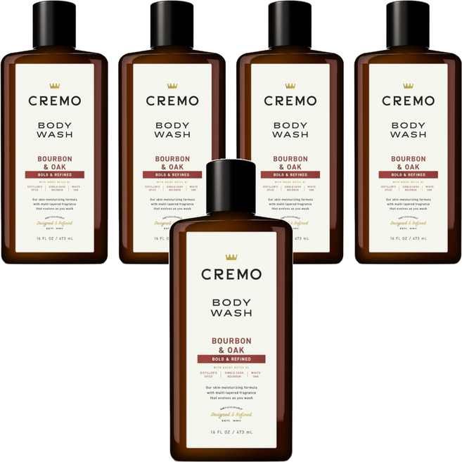 CREMO 香水沐浴露 波本威士忌橡木桶, 473ml, 5瓶