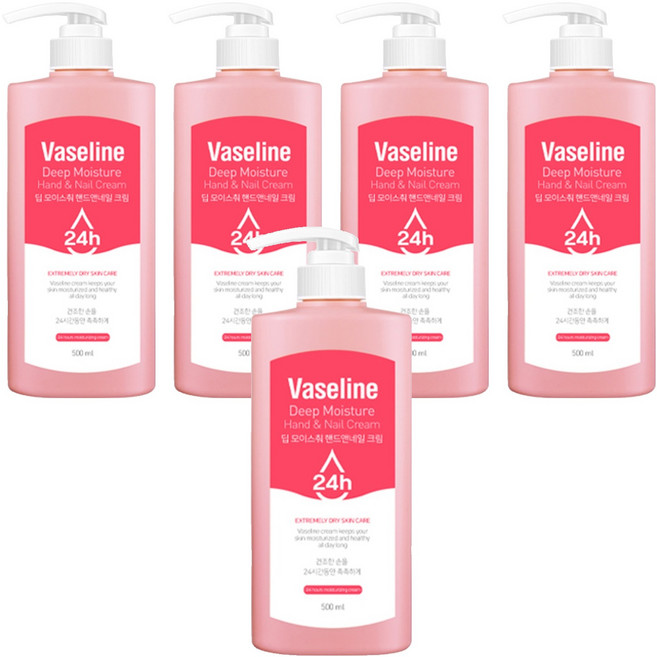 Vaseline 凡士林 C2Y 24h 深層保濕護手護甲霜, 500ml, 5個