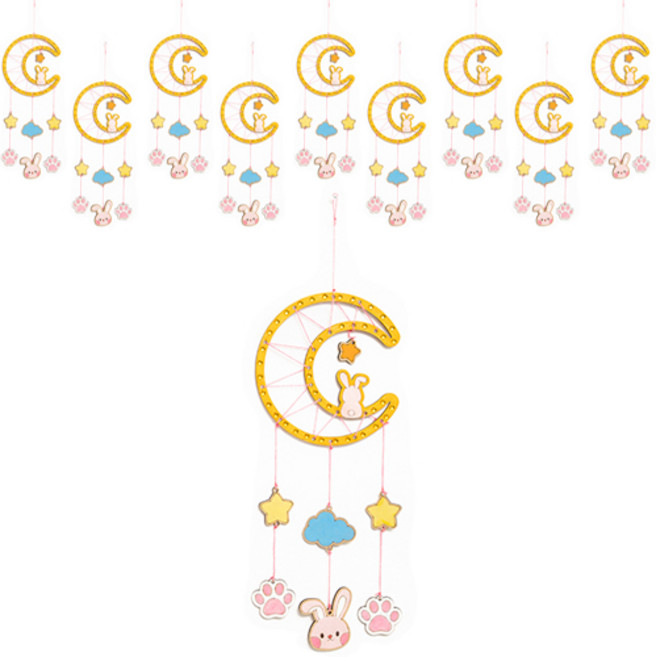 민화샵 밤과꿈 모빌 드림캐쳐 만들기재료, 달토끼(UDPWD0195), 10개