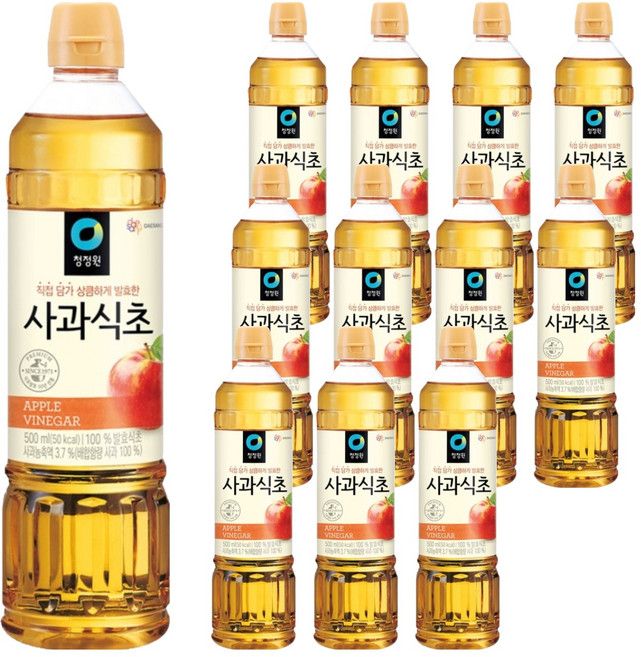 청정원 사과식초, 500ml, 12개