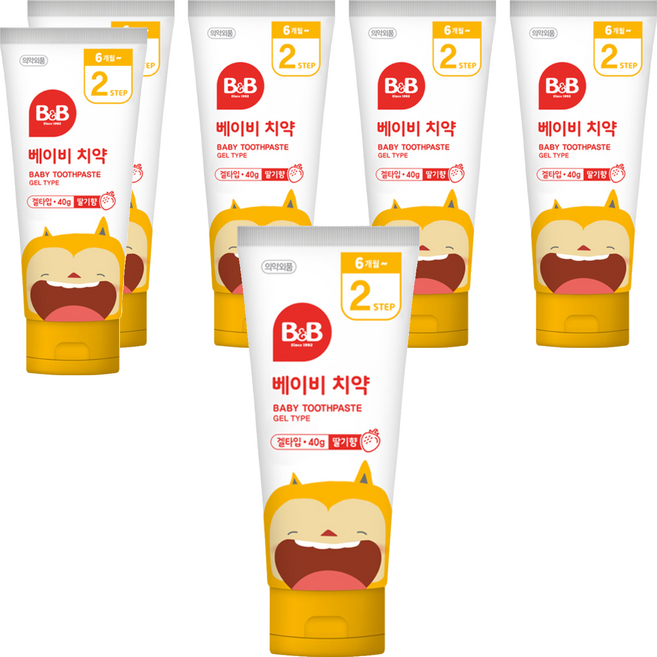 비앤비 베이비지 치약, 40g, 6개