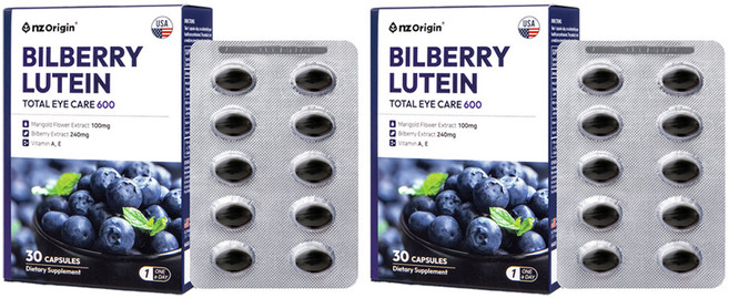 엔젯오리진 빌베리 루테인 토탈 아이케어, 30정, 2개