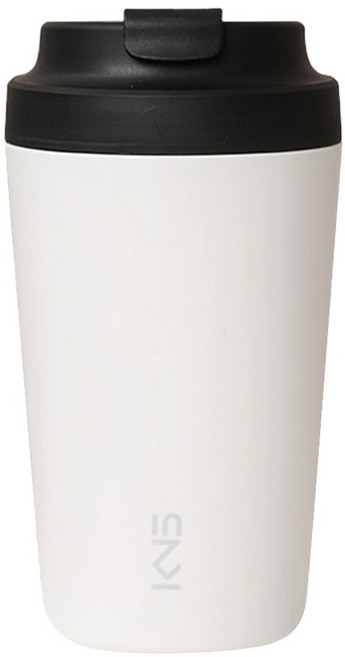 KNS 康納斯 簡約陶瓷內膽保溫隨行杯 8.7 x 8.7 x 16.2cm, 牛奶白, 380ml, 1個