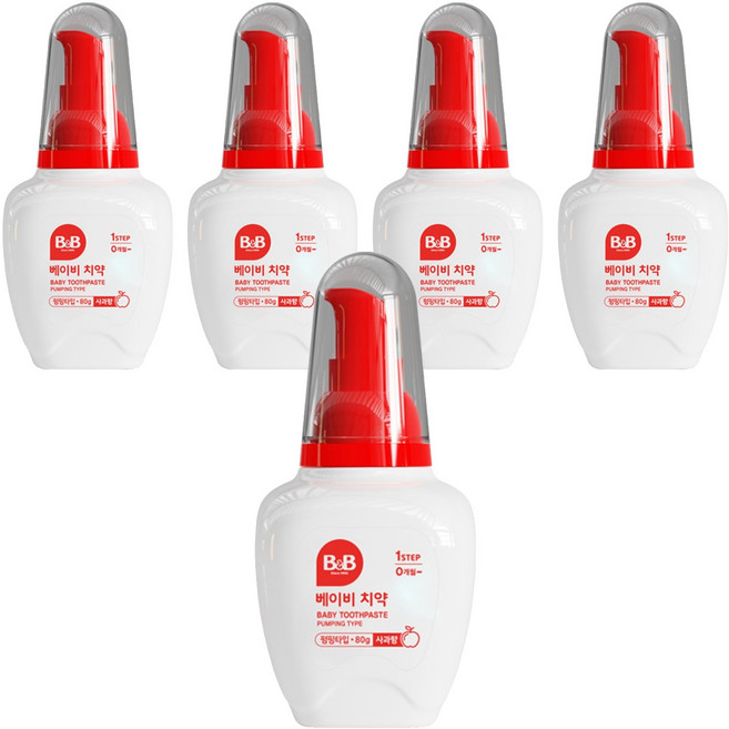 비앤비 베이비 치약 액상형 사과맛, 80g, 1개입, 5개