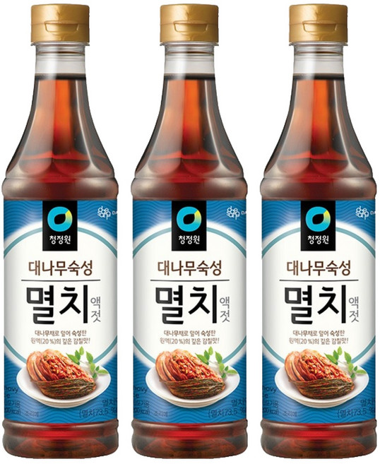 청정원 대나무숙성 멸치액젓, 1kg, 3개