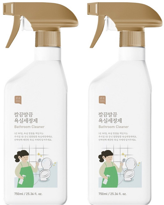 쉼표365 깔끔말끔 대용량 욕실세정제, 2개, 750ml