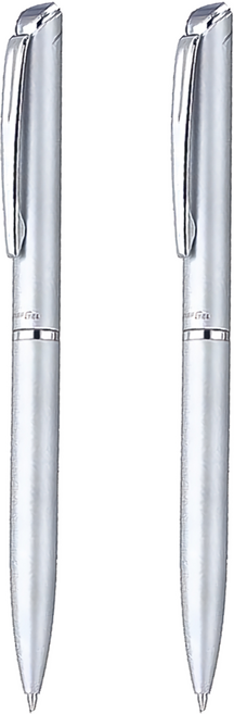 Pentel 飛龍文具 ENERGEL ES 極速鋼珠筆 BLP2005WZ-AT, 銀色, 2支
