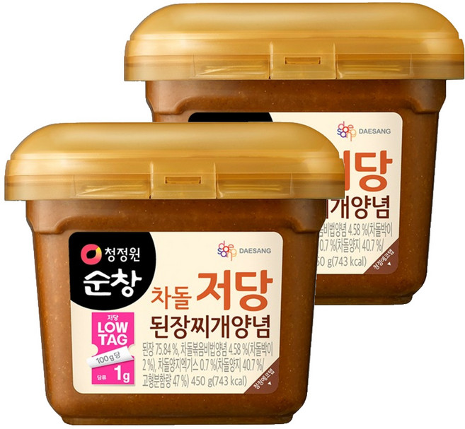 清淨園 Sunchang 牛五花低糖大醬鍋調味醬, 450g, 2個