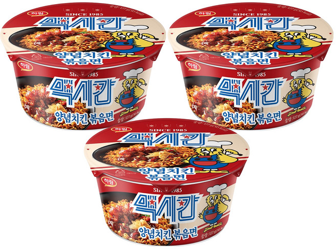 맥시칸 하림 양념치킨 볶음면 127g, 3개