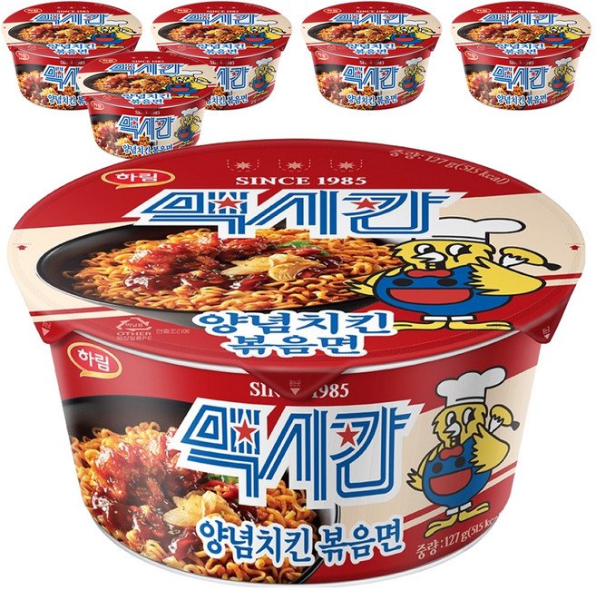맥시칸 하림 양념치킨 볶음면 127g, 6개