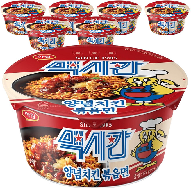 맥시칸 하림 양념치킨 볶음면 127g, 7개