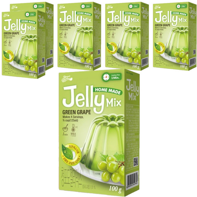 브레드가든 청포도젤리믹스 젤리만들기, 100g, 6개