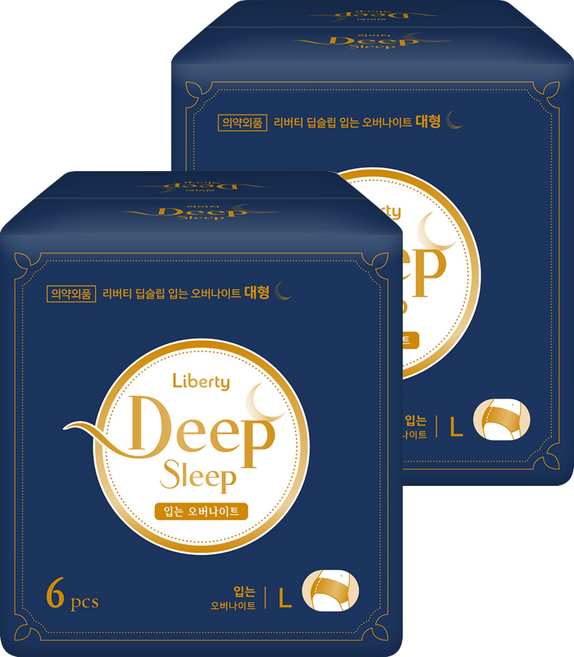 리버티 딥슬립 입는 오버나이트, 대형, 6개입, 2개