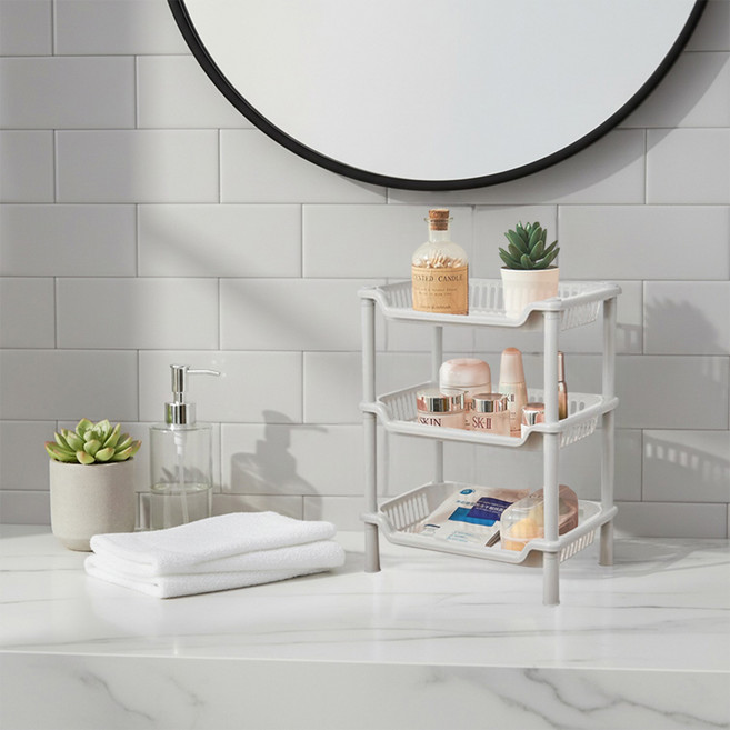 MF스토어 조립식 멀티 퍼포스 선반 기본형, 그레이, 3단