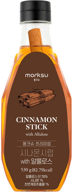 몽크슈 프리미엄 시나몬시럽 with 알룰로스, 530ml, 1개