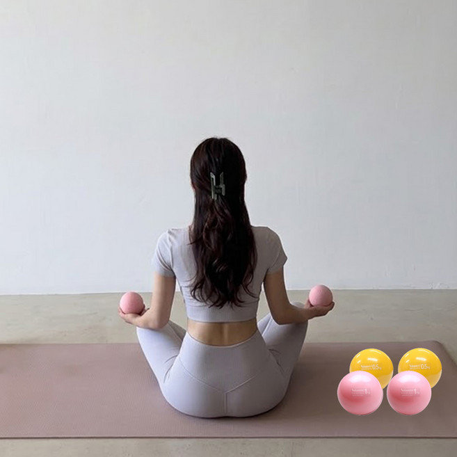 밸런시스 케이 웨이트볼 2종 x 2p 세트, 오렌지, 핑크, 1세트, 3kg