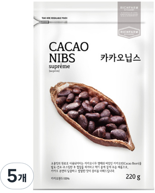 리치팜너트 카카오닙스, 220g, 5개