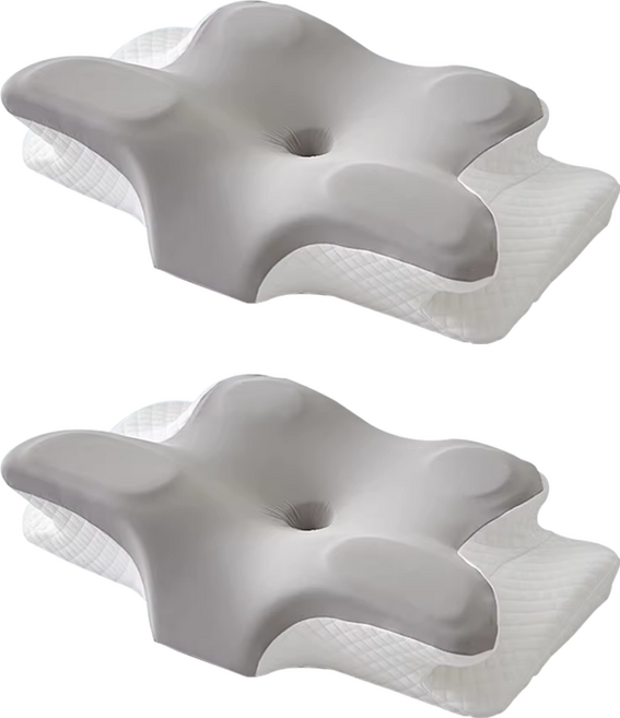 SUD 萬用護頸雙翼記憶枕, 灰色, 2個