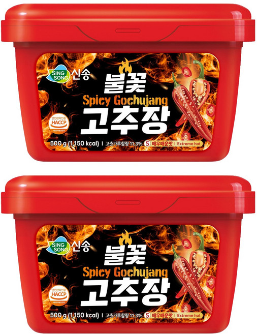 신송 불꽃 고추장, 500g, 2개