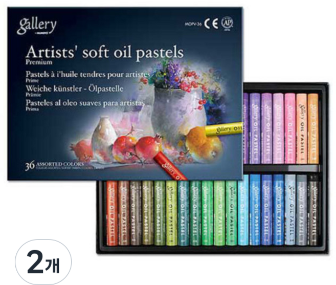문교 소프트 오일 파스텔 지함 MOPV-36, 36색, 2세트