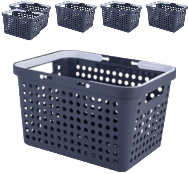 블럭마트 주방 손잡이 보관 바구니, 차콜, 6개
