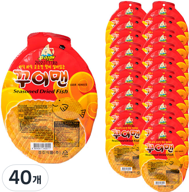 꾸이맨 어포스낵 10개입, 30g, 40개