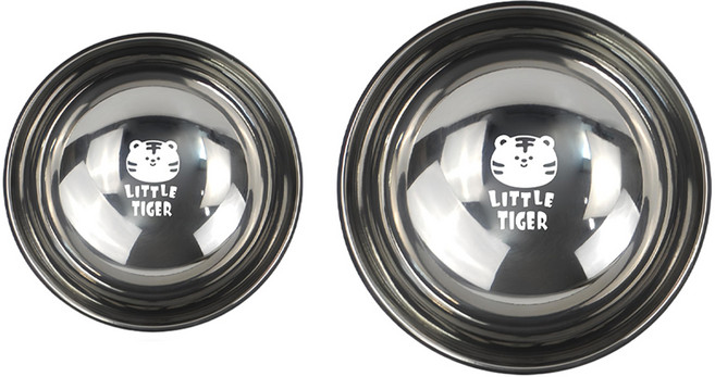 kitchen U 小老虎不鏽鋼碗兩入組, 銀色, 小碗 + 湯碗, 1組