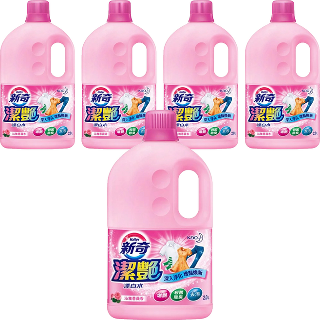 Haiter 新奇 潔豔新型漂白水 深層淨化 增豔煥新 沁雅薔薇香, 2L, 5桶