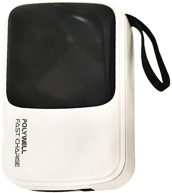 POLYWELL 寶利威爾 帶線行動電源 10000mAh, PW15-T16-A005, 白色