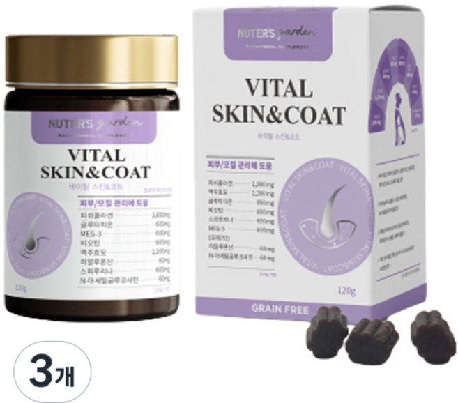 누터스가든 강아지 바이탈 영양제, 상세페이지참조, 피부/피모, 3개