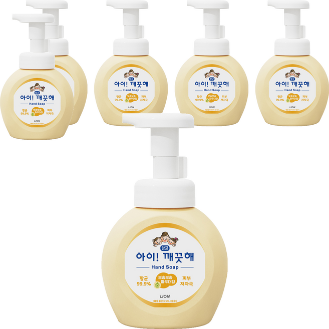 아이깨끗해 핸드워시 순 보송보송 파우더향, 250ml, 6개