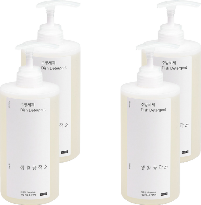 Saengong 生活工作所 廚房洗潔精 葡萄柚, 750ml, 4個