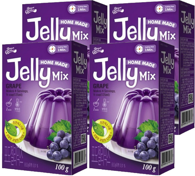 브레드가든 포도젤리믹스 젤리만들기, 100g, 4개