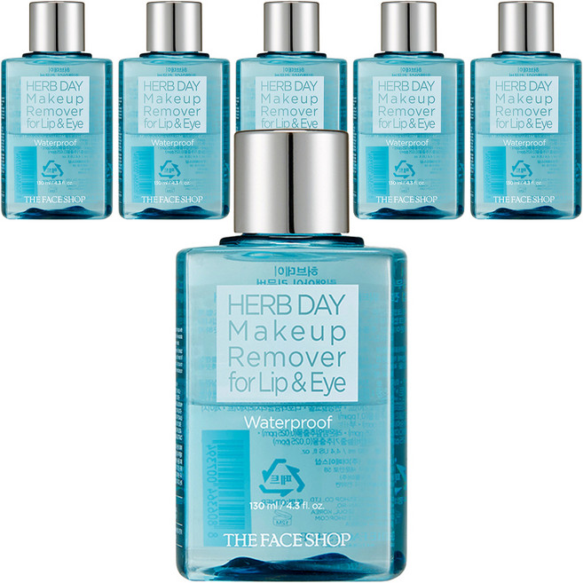더페이스샵 허브데이 워터프루프 립 앤 아이 메이크업 리무버, 130ml, 6개