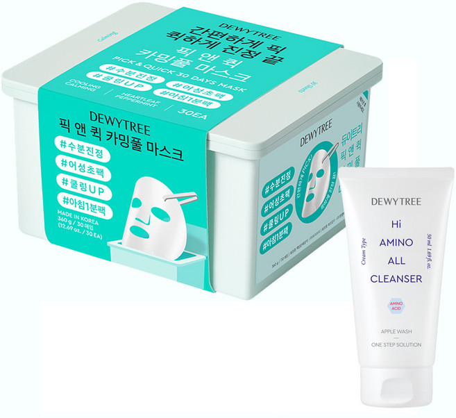 듀이트리 픽 앤 퀵 뽑아쓰는 카밍풀 마스크 + 하이 아미노 클렌징폼 50ml, 1개