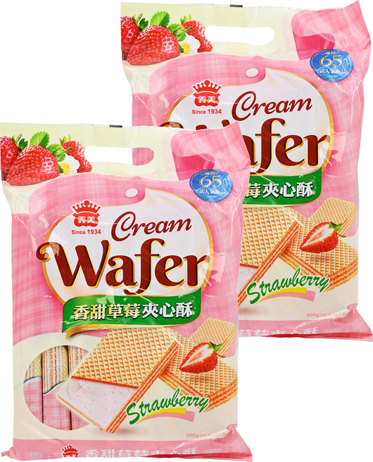 義美 夾心酥 草莓, 400g, 2袋