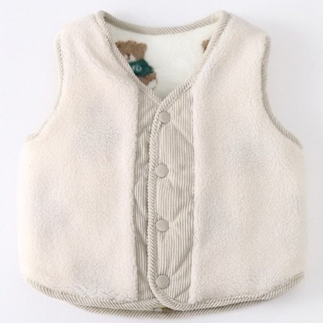 Arbe 兒童羊羔絨小熊雙面背心