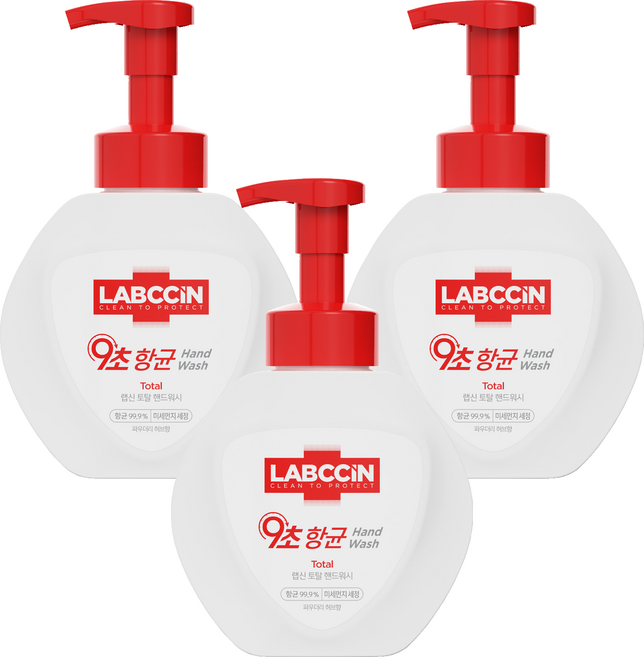 랩신 토탈 포밍 핸드워시 파우더리 허브향, 500ml, 3개