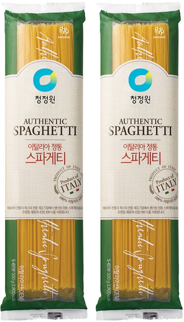 청정원 이탈리아 정통 스파게티면, 500g, 2개