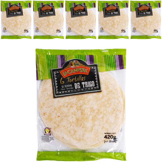 라카나스타 밀 또띠아 25cm, 420g, 6개