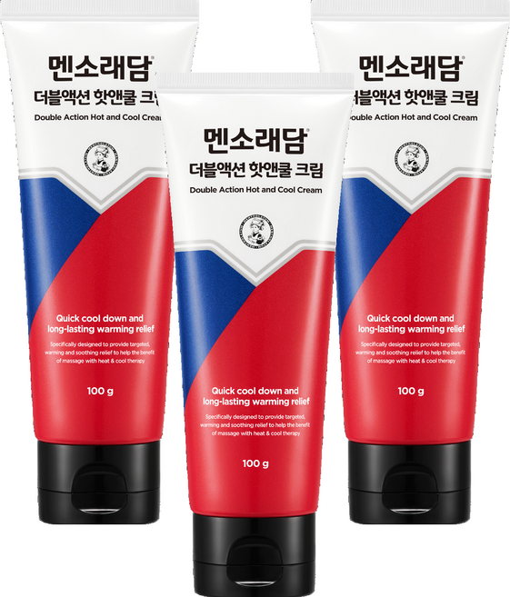 멘소래담 더블액션 핫앤쿨 바디크림, 100g, 3개