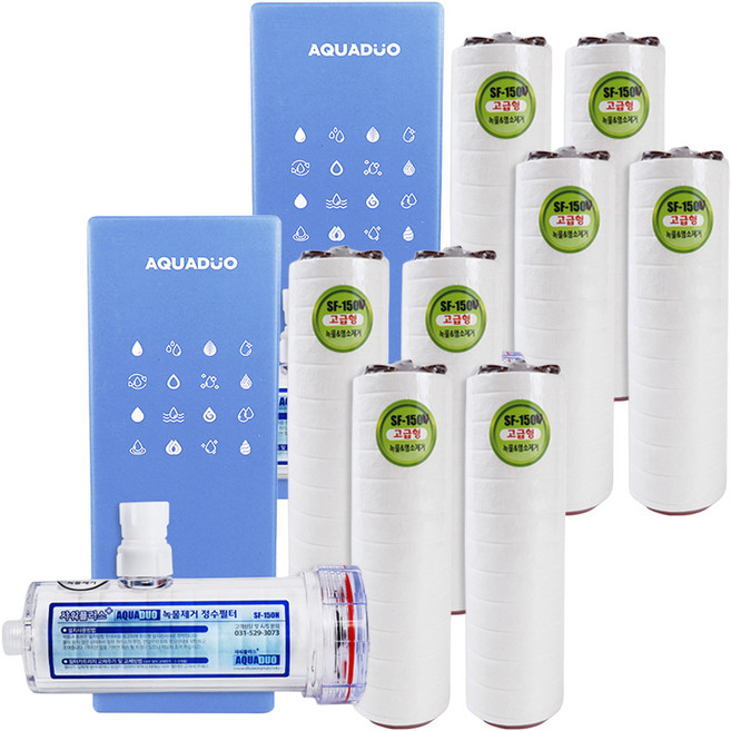 아쿠아듀오 대용량 정수필터 SF-150N + 리필필터 알뜰형 4p 세트, 2개