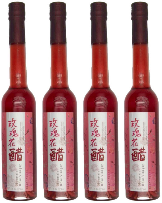 埔里鎮農會 玫瑰花醋, 375ml, 4個