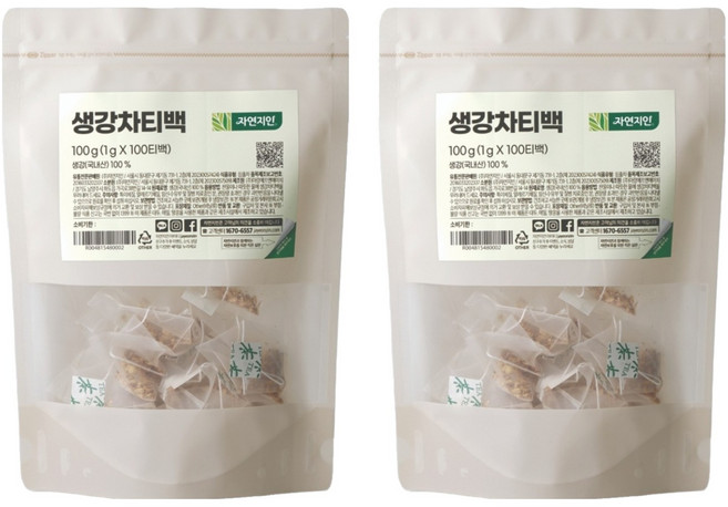 자연지인 생강차 티백, 1g, 100개입, 2개