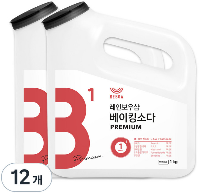 레인보우샵 베이킹소다 베이직, 1kg, 12개