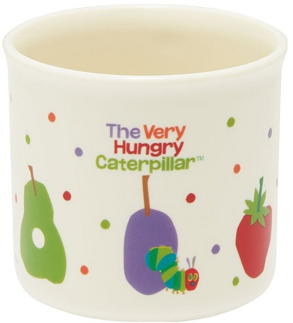 Skater 塑膠AG抗菌漱口杯 7.4 x 6.8cm 200ml, 好餓的毛毛蟲 米色, 1個