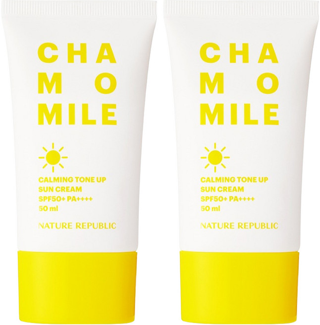 네이처리퍼블릭 캐모마일 카밍 톤업 선크림 SPF50+ PA++++, 50ml, 2개